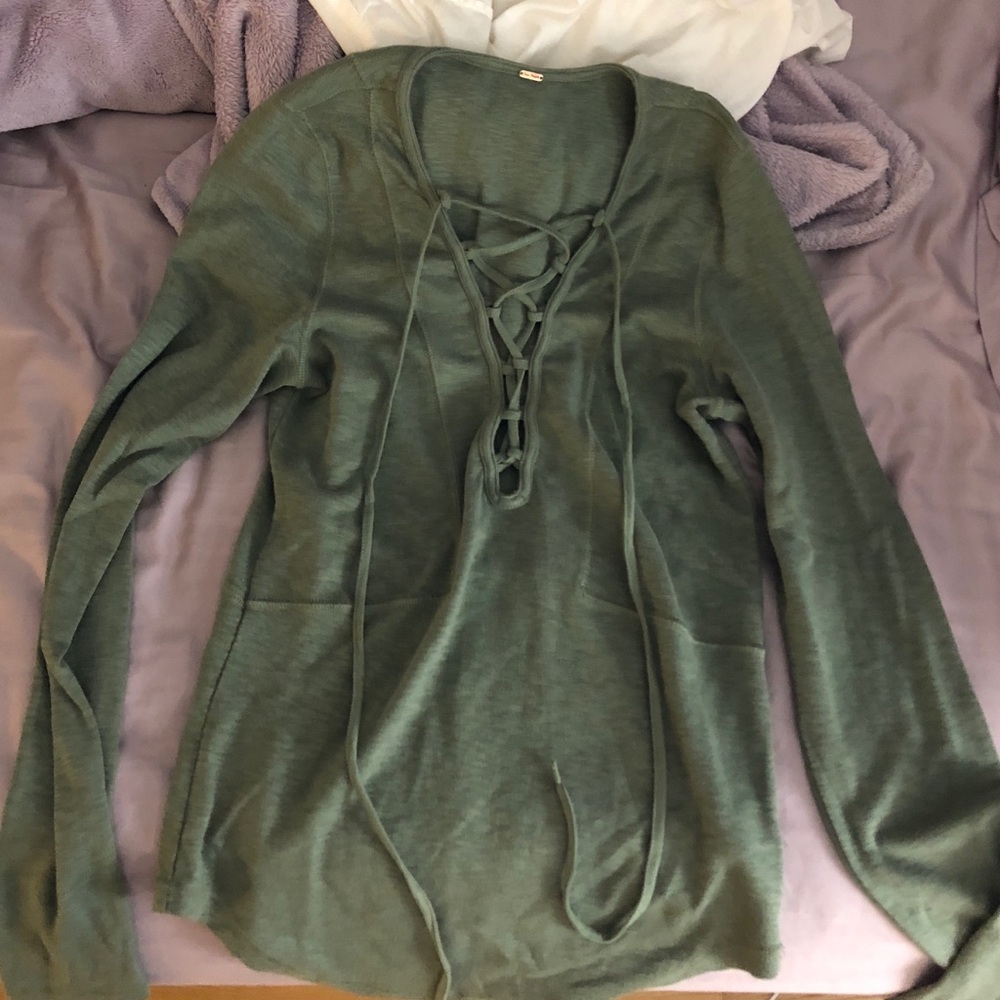 Free people Lace up Top